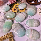 green Caribbean calcite palmstones