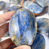 blue kyanite palm stone